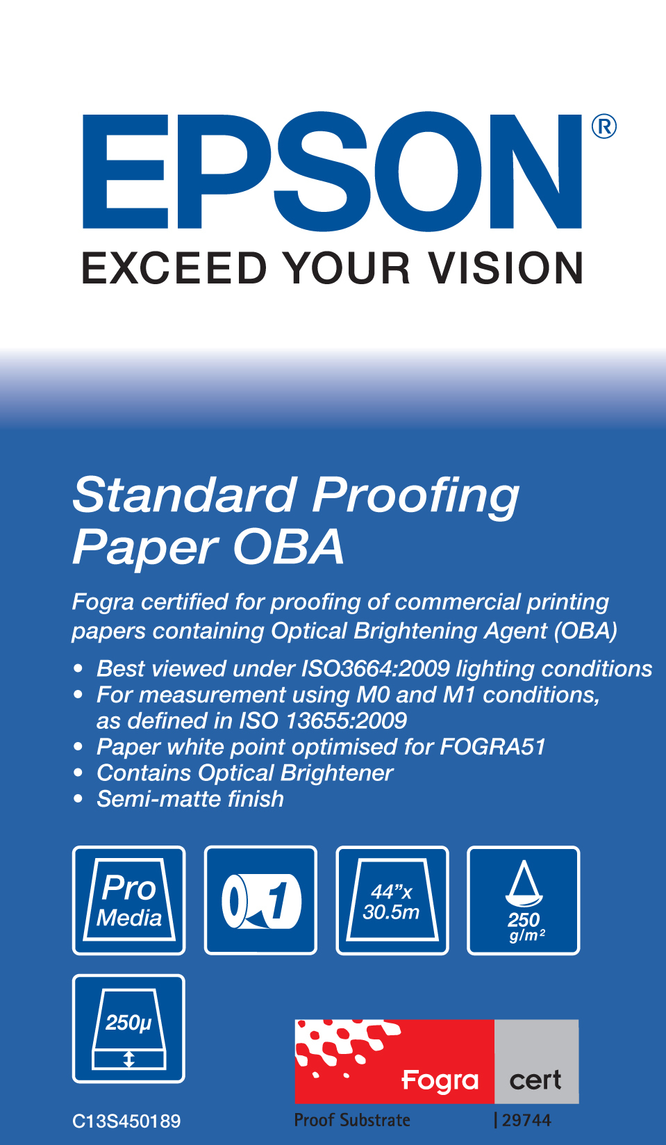 Epson Standard Proofing Paper OBA 44&quot; x 30.5 m
