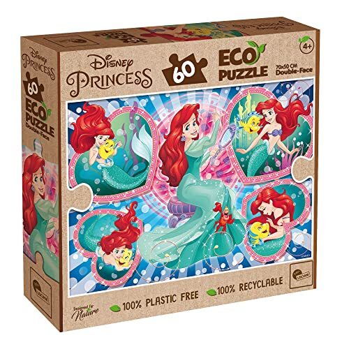 Liscianigiochi 91874, Disney Eco Puzzel DF Little Mermaid 60, kleur