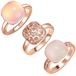 Lulu Jane Sieraden Set - Minimalistische Ring - Metaal - Swarovski Kristal - Roségoud - Maat 56