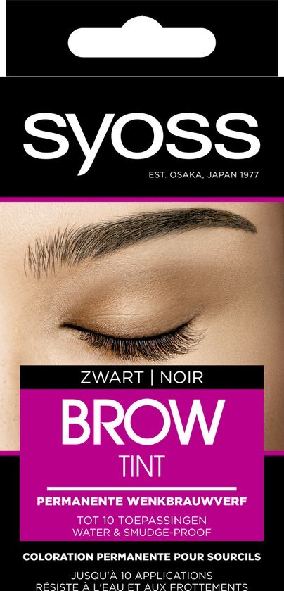 Syoss - Brow Tint - Wenkbrauwverf - Zwart - Permanent - Tot 10 toepassingen - Wenkbrauwen