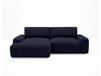 Canapé d'angle gauche 4 places convertible avec coffre en tissu