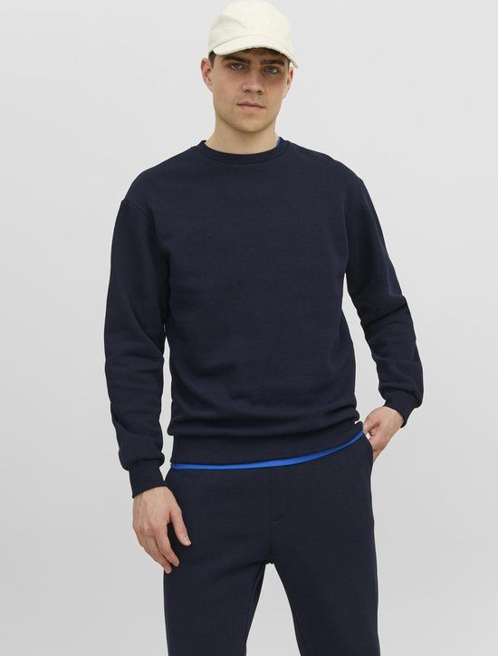 JACK&JONES JJEBRADLEY Sweat Crew - Heren Trui - Navy Blazer - Maat XL