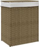 vidaXL Wasmand met deksel 46x33x60 cm poly rattan