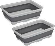Alpina Wasmand/opbergmand opvouwbaar - 2x - kunststof - 12 L - grijs - 37 x 27 x 12 cm