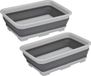 Alpina Wasmand/opbergmand opvouwbaar - 2x - kunststof - 12 L - grijs - 37 x 27 x 12 cm