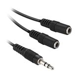 Ekon AUX-splitter, 2 x 3,5 mm jackstekker, 20 cm