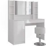 Vicco Sherry Kaptafel – 119.8 cm 5 delen Wit/wit hoogglans