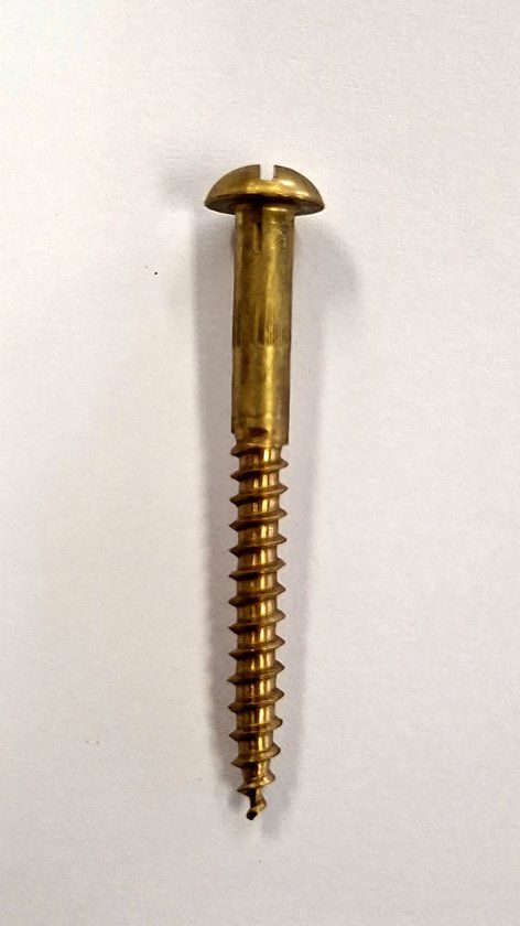 Hoenderdaal Fasteners Hoenderdaal Houtschroef Messing Blank BK ZS DIN96 5.0x70 (10 Stuks)
