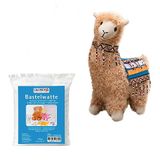 Glorex 04811-1K Lama beige knuffeldier complete set, ca. 23 cm + 100 g katoen om te knutselen en te knuffelen