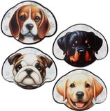 Excellent Houseware Onderzetter hond karton speelgoed set 4 stuks met houder.
