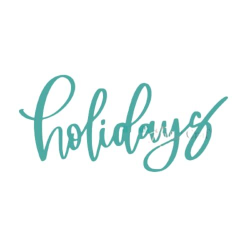 Craftelier - Stanssjabloon "Holidays" - Engels | Afmetingen ca.: 7,5 x 4,20 cm | Kleur: Turquoise | Scrapbooking-designs, decoraties en knutselwerk