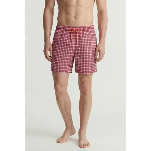 JACK & JONES PANTS STUDIO zwemshort met print koraalrood