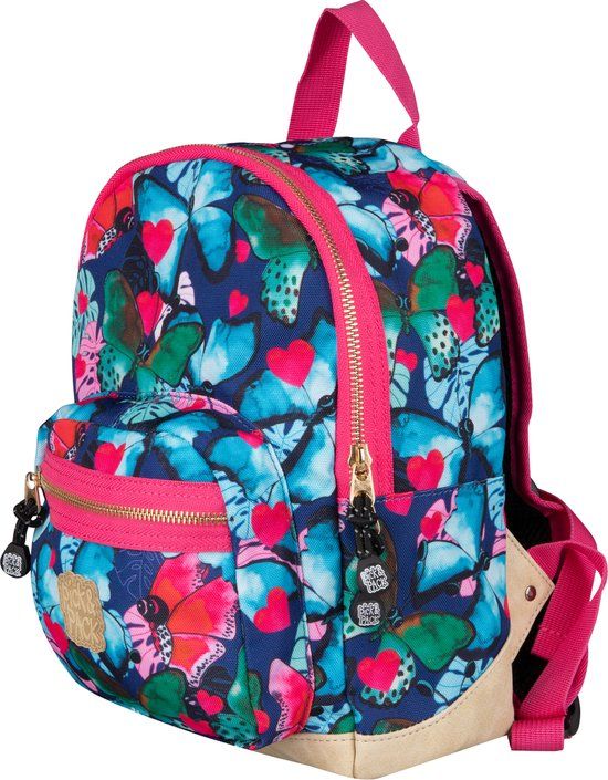 Pick Pack Beautiful butterfly rugzak S - blauw, Multicolour - polyester