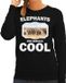 Bellatio Decorations Elephants are serious cool Dieren olifanten kudde sweater zwart dames