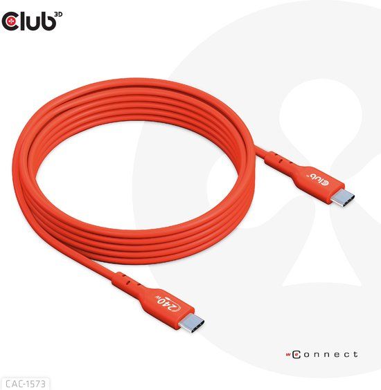 CLUB3D USB2 Type-C Bi-Directional Cable - 2m - Red