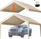 Tente de remplacement pour carport, 3,6 x 6 mètres. Tente de garage avec bâche imperméable et résistante aux UV, tente de voiture de qualité lourde avec boules sur le bord, couleur beige. Cadre non inclus