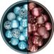 Decoris Kerstballen - 74 stuks - Oudroze en IJsblauw - 6 cm - Kunststof