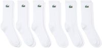 Lacoste sportsokken (6-pack) - unisex sokken met badstof binnenzool - wit