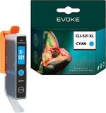 Evoke Cyaan Inktcartridge voor Canon CLI-521C XL - 10,5 ml - 510 Pagina's