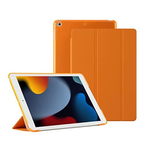 Msadgy Hoes compatibel met iPad 10,2 inch, 9e/8e/7e generatie hoes (2021/2020/2019), slank, lichtgewicht, drievoudig gevouwen standaard, smart case, harde PC achterkant voor iPad 10,2 inch