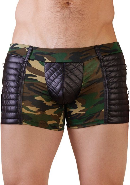 NEK - Camouflage Shorts Gewatteerd voor Ruige Uitstraling voor de Mannelijke Spelers - Maat L - Camo/Zwart