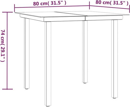 vidaXL 3-delige Tuinset poly rattan zwart - 4 zitplekken
