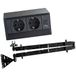 Evoline R-Dock Stopcontact voor lade met Evoline Wing kabelgeleiding, 2-delige contactdoos met USB A+C, zwart, 230 V
