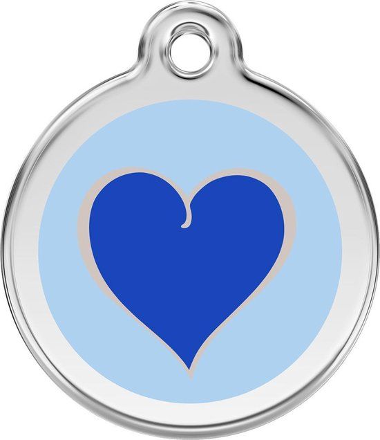 Red Dingo Hondenpenning 30 mm hart donkerblauw-blauw