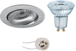 Osram - LED Spot Set - Parathom PAR16 940 36D - Pragmi Delton Pro - GU10 Fitting - Dimbaar - Inbouw Rond - Mat Zilver - 3.7W - Natuurlijk Wit 4000K - Kantelbaar - Ã˜82mm