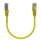 Waytex 33802 Ethernet-kabel, RJ45, Cat 6a, S/FTP, 500 MHz, afgeschermd, 100% koper, LSZH, halogeenvrij, compatibel met pc, printer, box, router, netwerkswitch, gameconsoles, tv, 0,5 m, geel