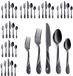 Ibenzoa® Elegante Noir Service de couverts pour 8 personnes - 40 pièces Acier inoxydable