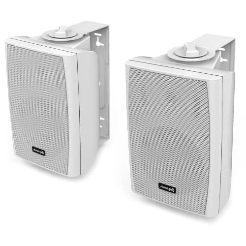 Audibax Elipse 6 - Pair of Speakers with Wall Mount - 6" 2-Way 50W RMS - White