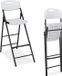 Relaxdays Set van 2 inklapbare barkrukken met rugleuning - wit