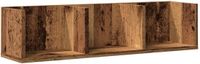 vidaXL Cd-wandschap - 75x18x18 cm - bewerkt hout - oud houtkleurig