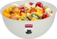 KADAX Kom van kunststof, slakom, stapelbare mengkom, plastic kom, keukenkom, ronde serveerschaal voor keuken, salade, deeg, vaatwasmachinebestendig (1 l, crème)