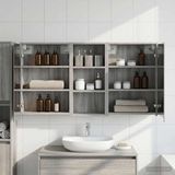 vidaXL Badkamermeubelset, 3-delig, 116 x 16 x 62,5 cm, Bewerkt hout, Grijs Sonoma