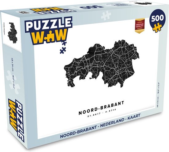 MuchoWow Puzzel Noord-Brabant - Nederland - Kaart - Legpuzzel - Puzzel 500 stukjes