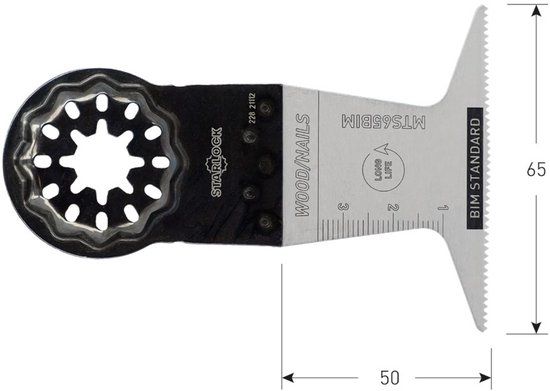 Rotec BIM STARLOCK INVALZAAGBLAD TYPE MTS65BI, 65X50 MM