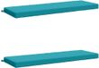 vidaXL Coussin de banc SOEST 2 pièces 100% Polyester Turquoise 140 x 50 x 8 cm