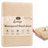 Lantigo Hoeslaken Badstof Waterdicht 80x180 cm Beige