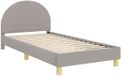 vidaXL Kinderbedframe met hoofdeinde, lichtgrijs, 90x190 cm, bouclé