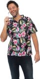 partychimp Verkleedblouse Hawaï Heren Zwart Maat XXL