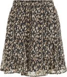 VILA VIFALIA HW SHORT SKIRT - NOOS - Dames - Rokken - Black - Dierenprint - Kniehoogte - High Waist - Polyester