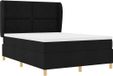 vidaXL Boxspring Bed met Hoofdeinde Zwart Stof 140 x 190 cm