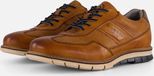 bugatti Heren casual sneakers met veters van leer met handmatige afwerking, cognac, 42 EU