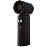 ELVANZA Draagbare ventilator, zakventilator, miniventilator, digitaal LED-display, antislipvoet van siliconen, gebruiksduur van 3 tot 12 uur, zwart