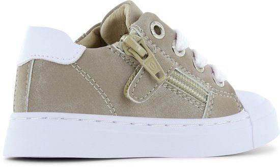 Shoesme Taupe Microleer Veterschoen Kind Unisex Maat 32