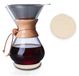 Merkloos Elzusha - Houten Hals Pour-Over Koffiezetapparaat - 800ml Borosilicaatglas