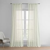 HPD Half Price Drapes SHCH-HC66085-108 Gestreept linnen doorschijnend gordijn (1 paneel), 50 x 108, Aruba goud