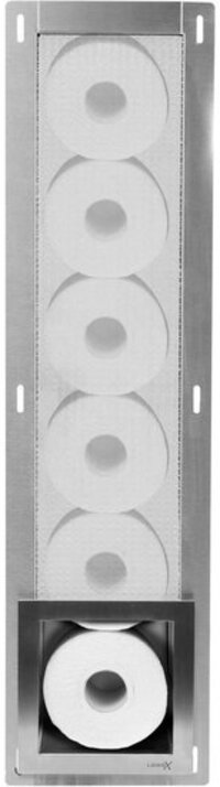 Hornbach Inbouwnis reserverolhouder RVS (geschikt voor 6 rollen)